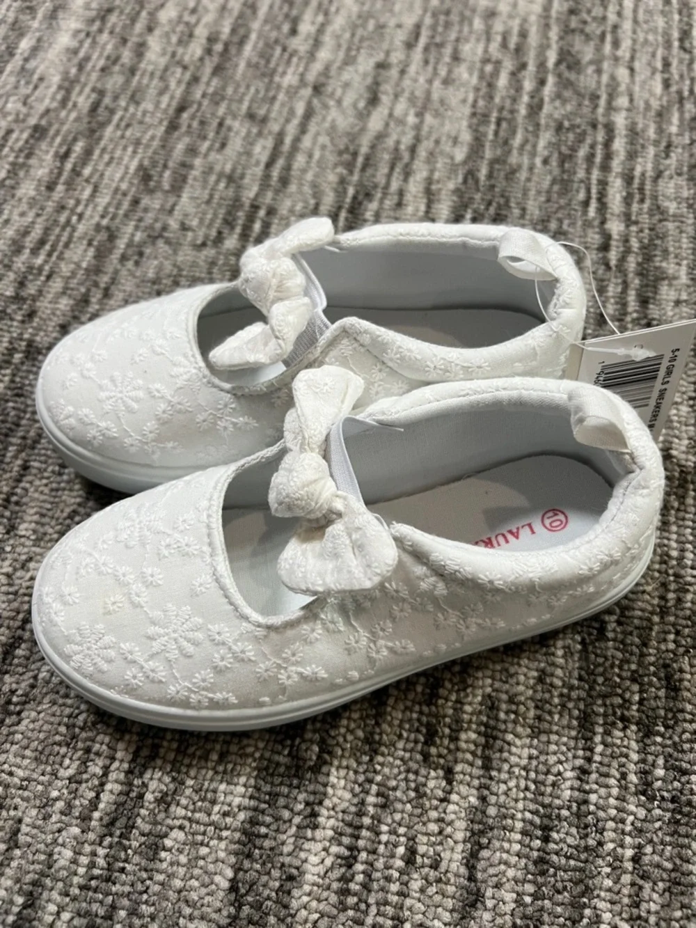 Laura Ashley MJ Style Kids Slip-On Bow Accent Sneakers Size 10 - Picture 4 of 9